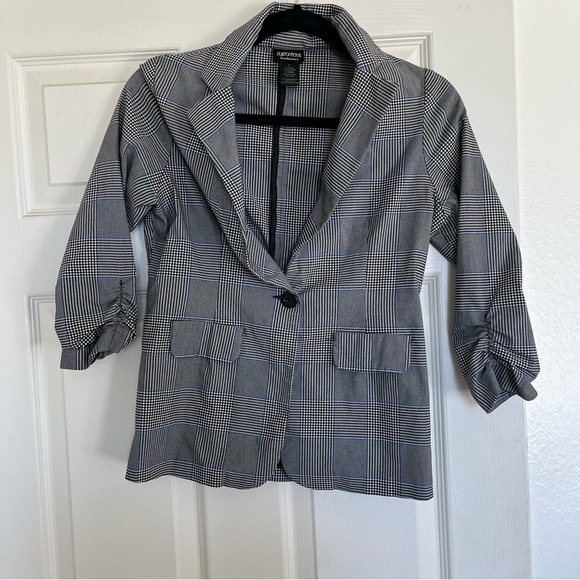 Blue and black checked blazer - Picture 1 of 3